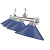 Z-Lite Cordon 4 Light Billiard, Brushed Nickel & Navy Blue 2306-4BN-MNB